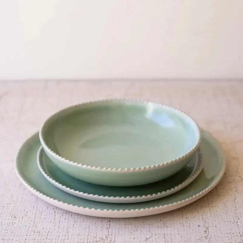 Sea Mist Ceramic Dinner Plate Set