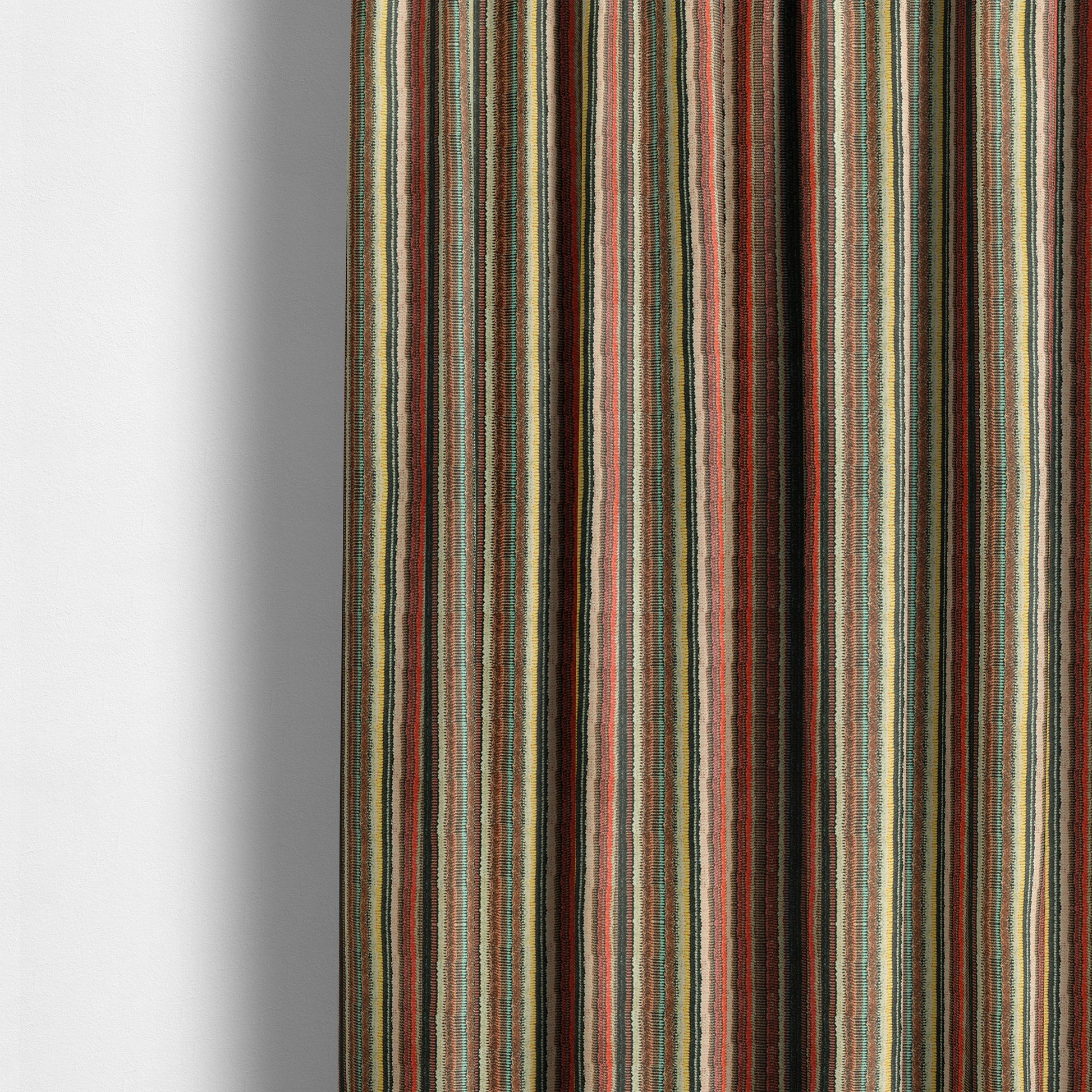 Freedom Printed Velvet Fabric Funky Multicolour Striped Pattern Upholstery Fabrics CTR-467 - Made To Measure Curtains