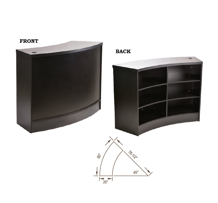 45° Curve Wrap Counter Black