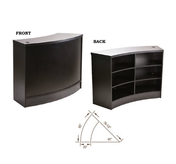 45° Curve Wrap Counter Black