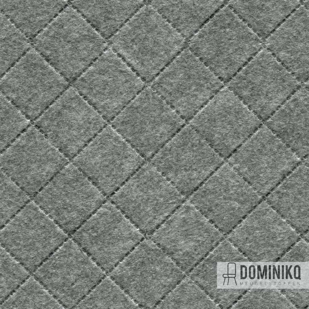 Ruitmotief stof van Camira Fabrics Sonus Etch SJE04 Carve, geschikt voor panelen, vilten vezels. Grijs textielUzorak.