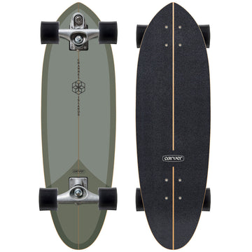 Surfskate Complete C7 Mid Sage: grünes und schwarzes Deck mit schwarzen Wheels