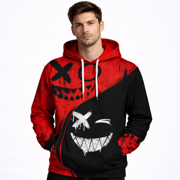 Urban streetwear XO hoodie #6 | Red/Black Hoodie for Man Stylish | 300 GSM Rich Cotton Fleece Solid Oversized Hoodie