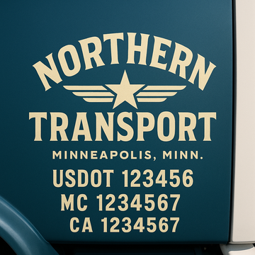 Custom Truck Door Decal Sticker Lettering Signs with US DOT, MC, CA, KYU VIN For Semi-Trucks, Work Trucks & Businesses