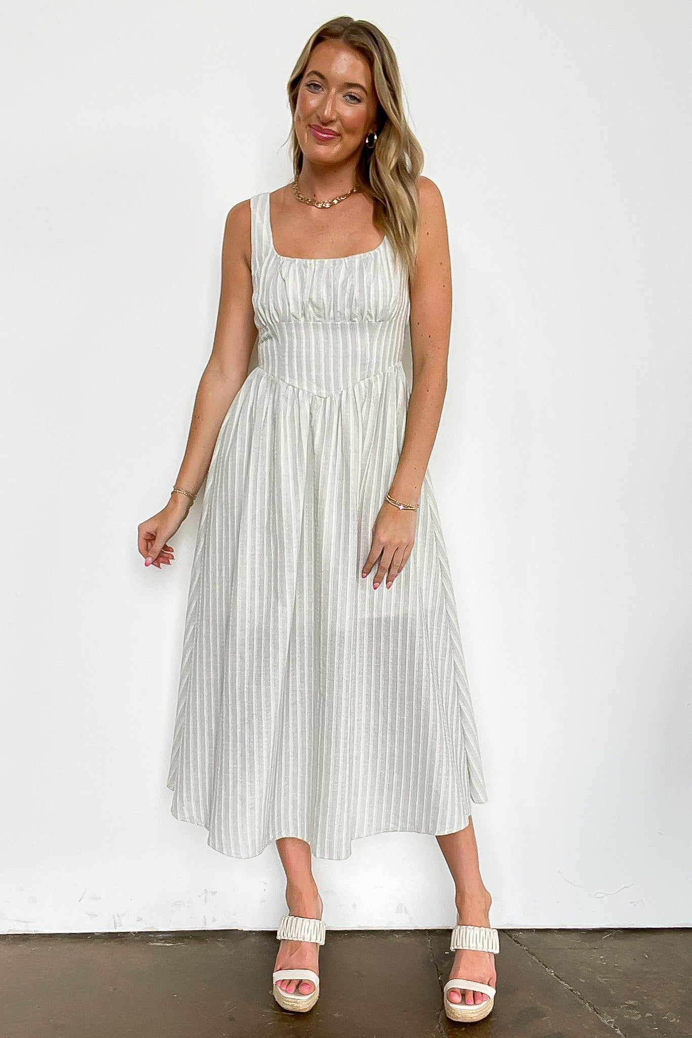 Chicline Stripe Midi Dress - FINAL SALE - Madison and Mallory