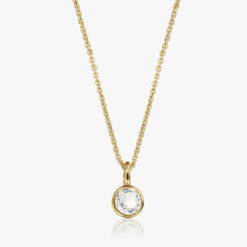 Naszyjnik ze srebra Birthstone Golden April - Biały Topaz - Indira