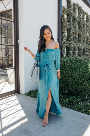 Teal Off the Shoulder :: The Wear Everywhere Summer Dress