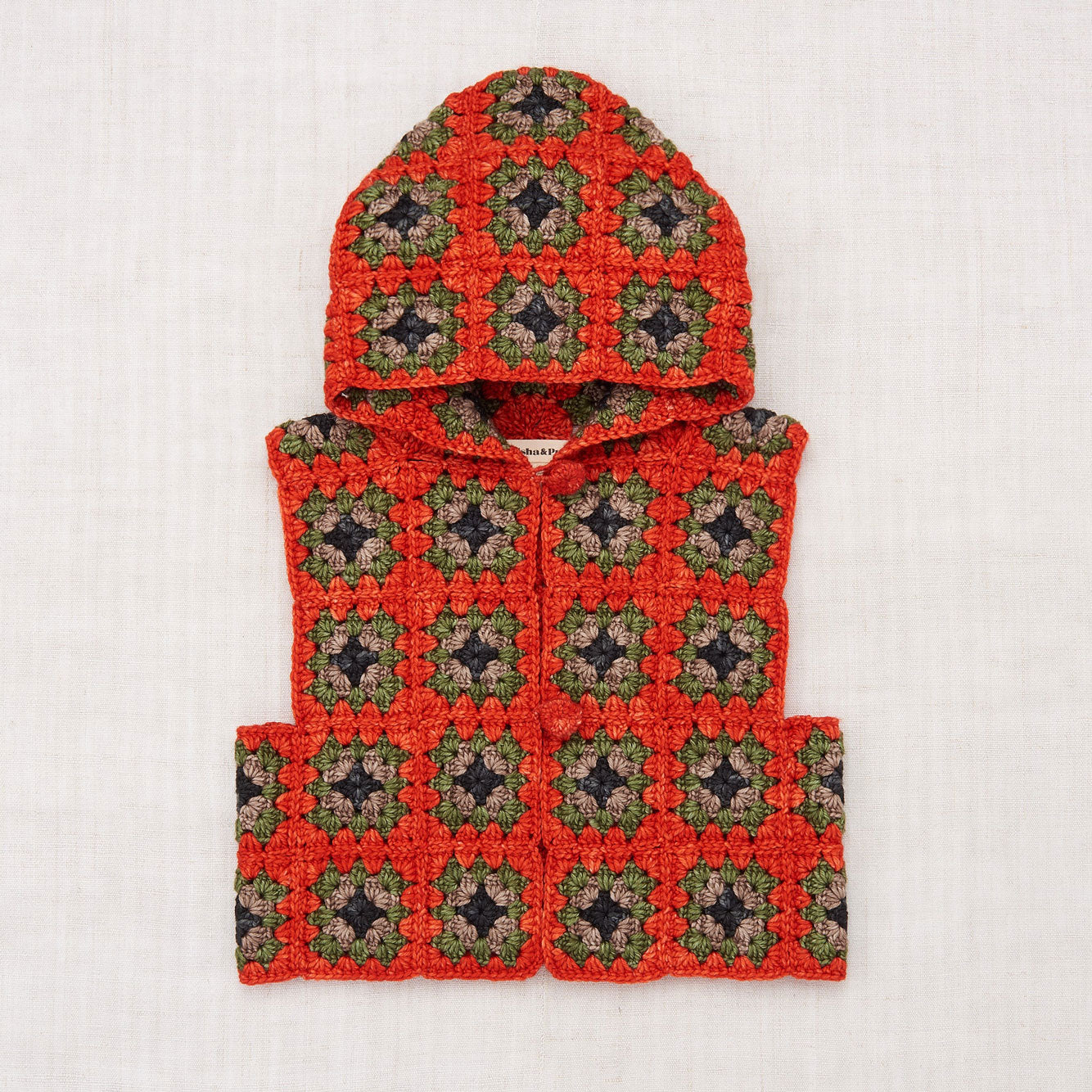 Misha and Puff Crochet Agnese Vest - Red Flame
