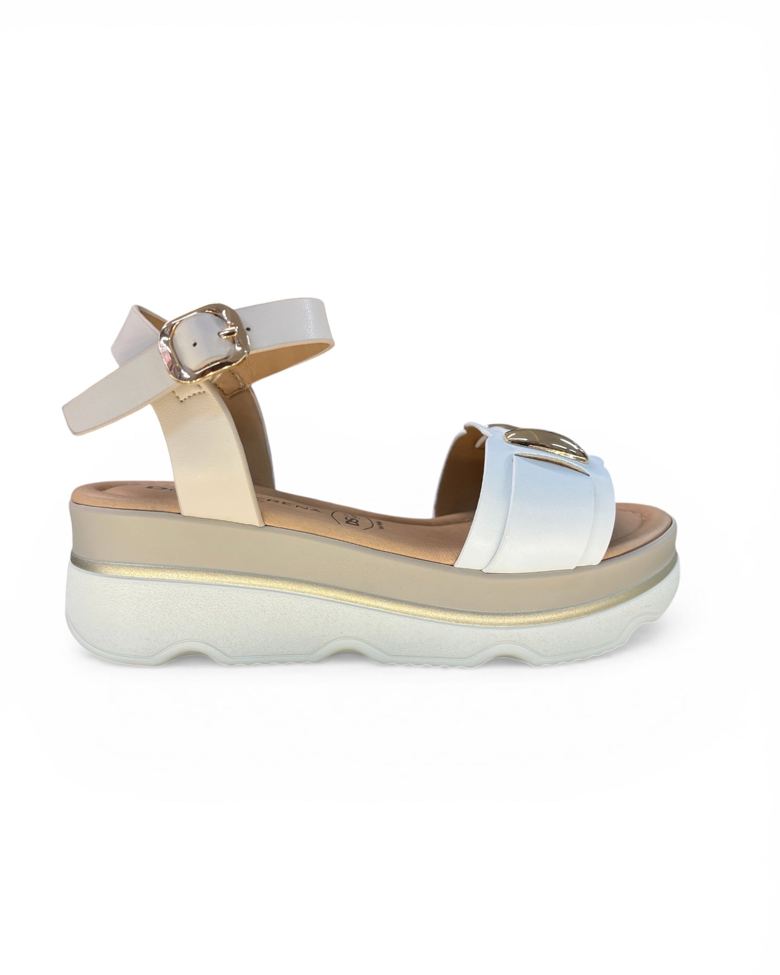 Donna Serena White Leather Sandal 665983DM