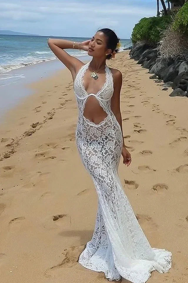 Saltair Lace Bustier Maxi Dress