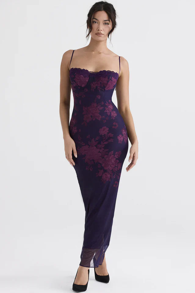 Aiza Purple Floral Dress