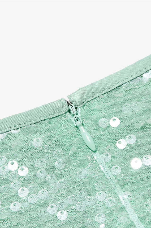 Titania Seafoam Sequin Maxi Gown