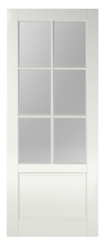 Albo DC 3306 witte binnendeur met mat glas - massieve deur, facet profiel