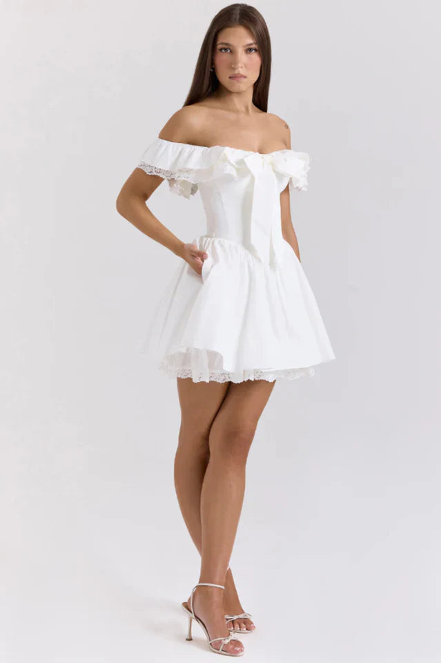 Jaide Cotton Off Shoulder Corset Dress