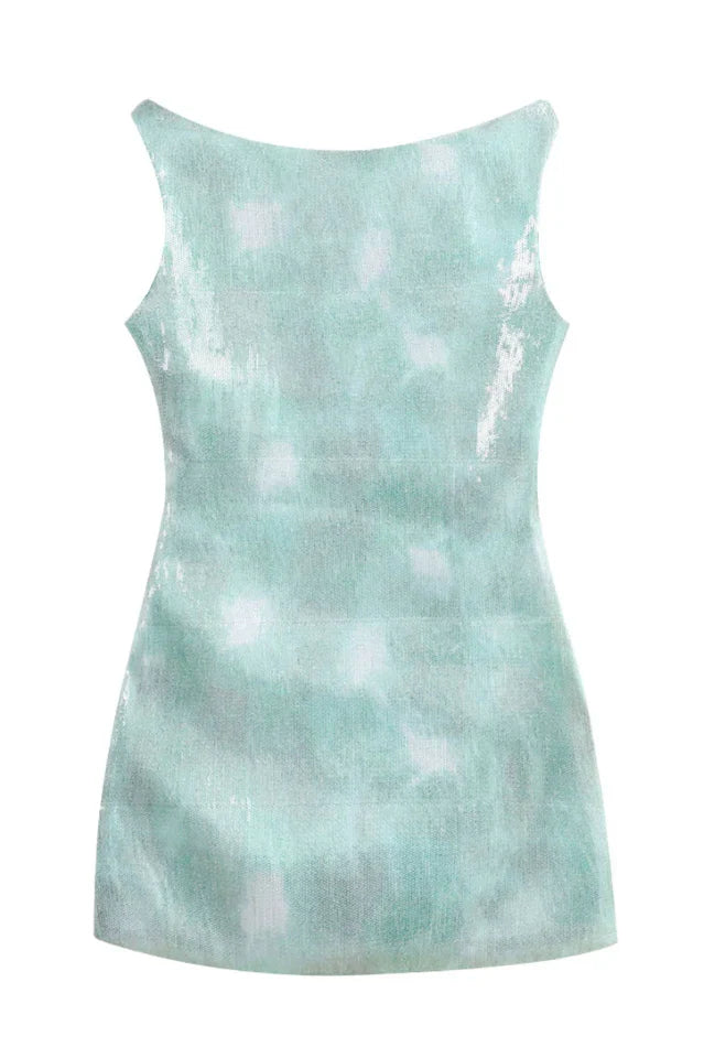 Sheila Asymmetrical Sequin Mini Dress