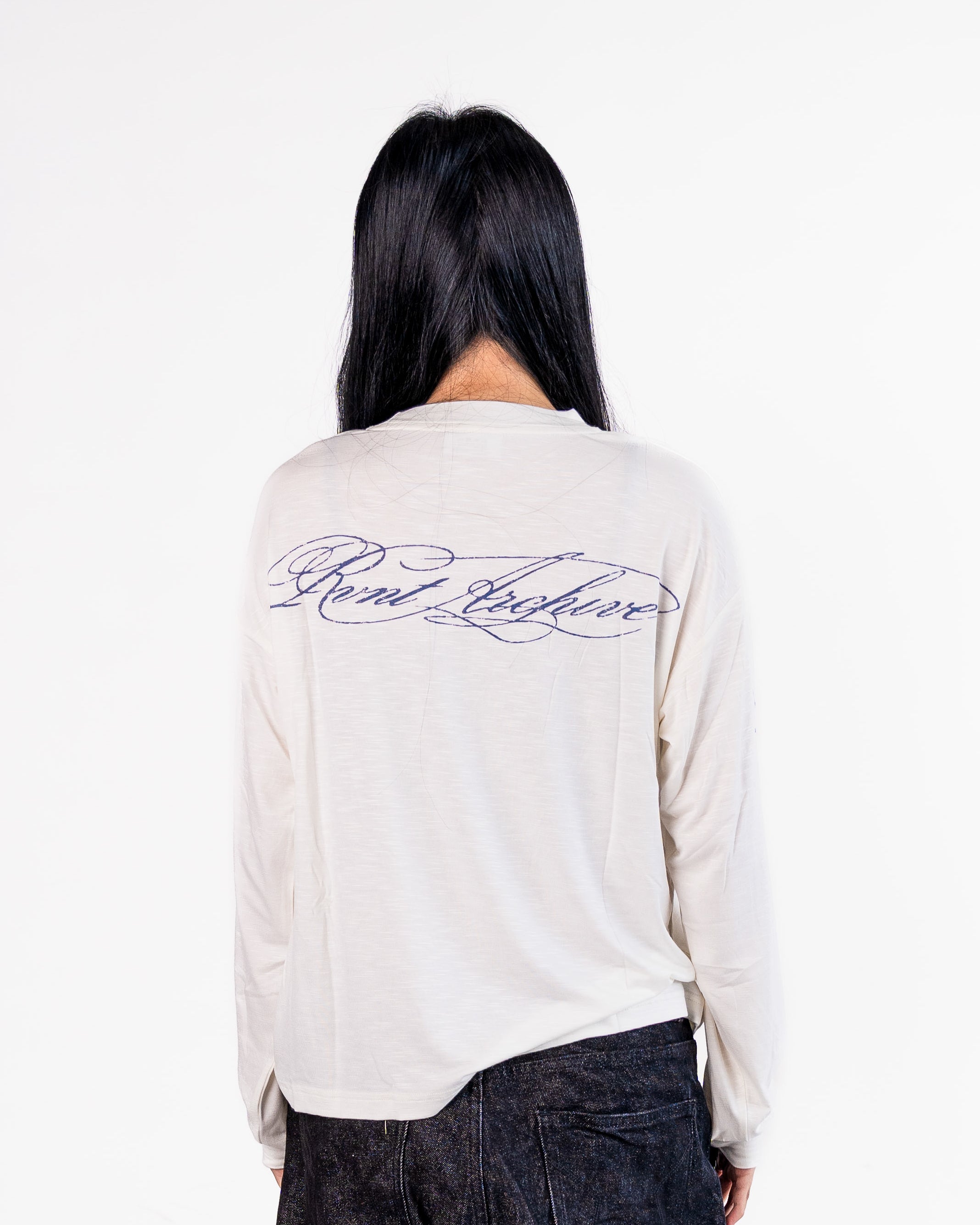 "Year of the Horse" Script Long Sleeve in White