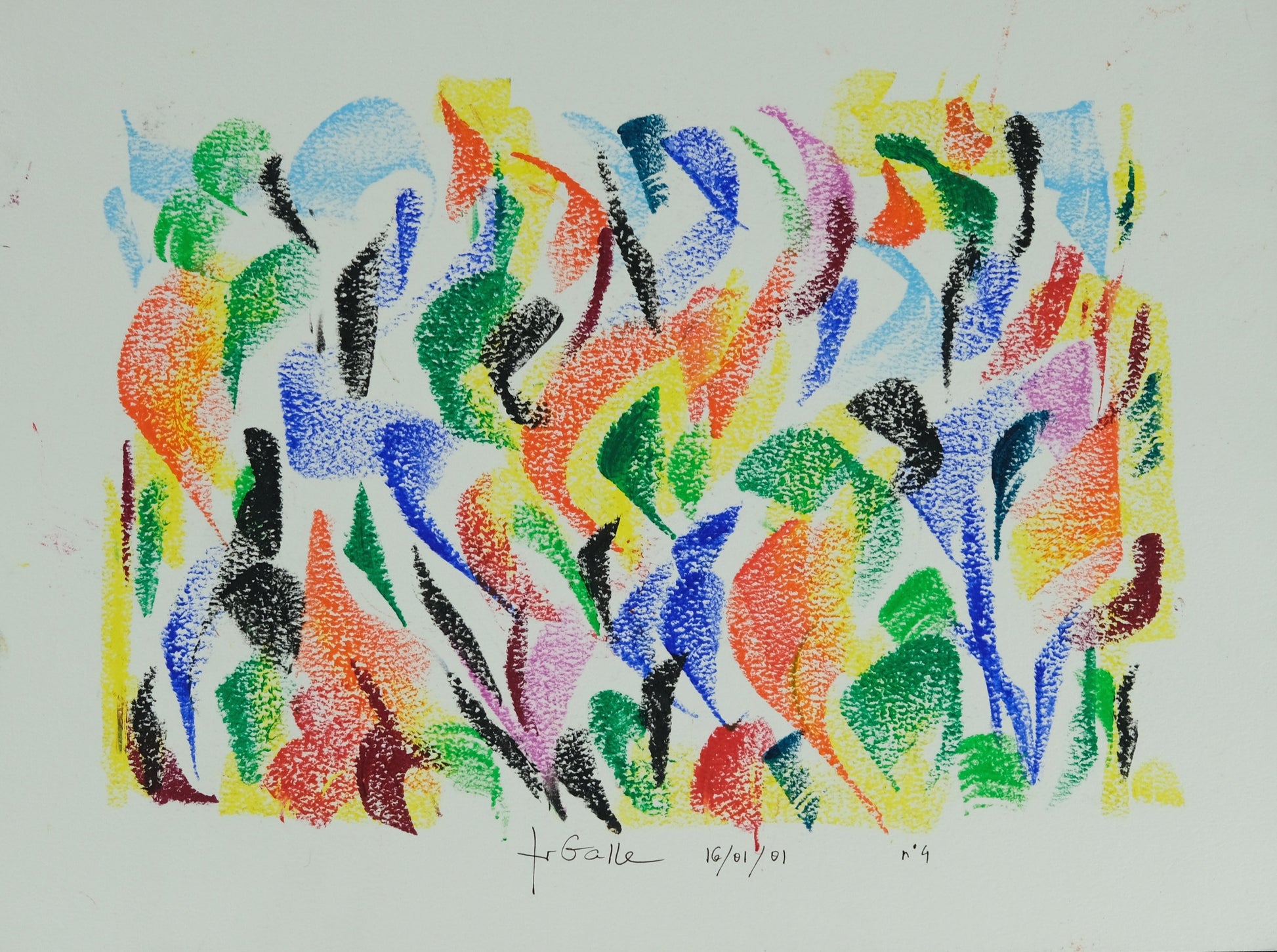 Françoise GALLE : Craie du vente - Pastel signé