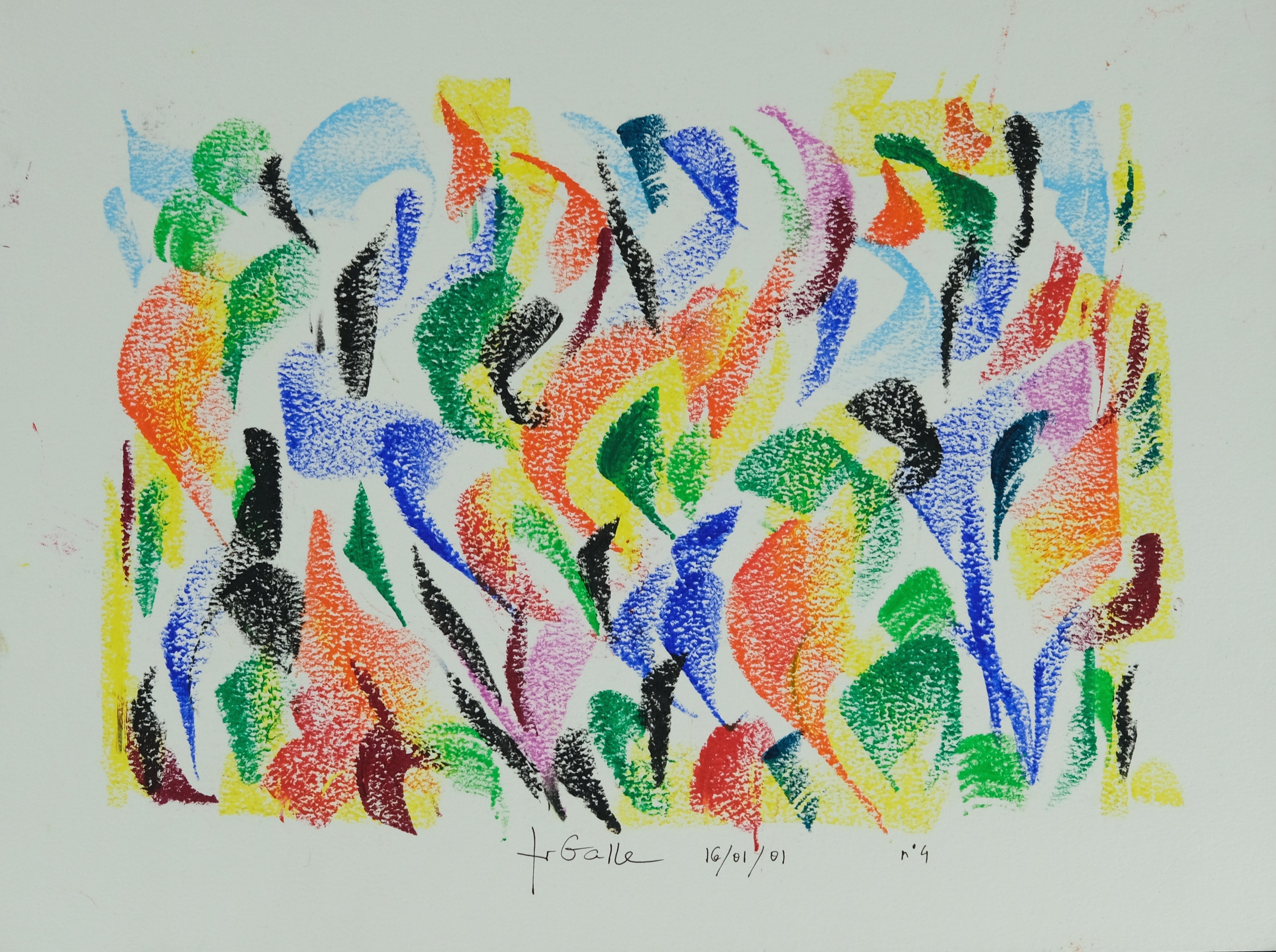 Françoise GALLE : Craie du vente - Pastel signé