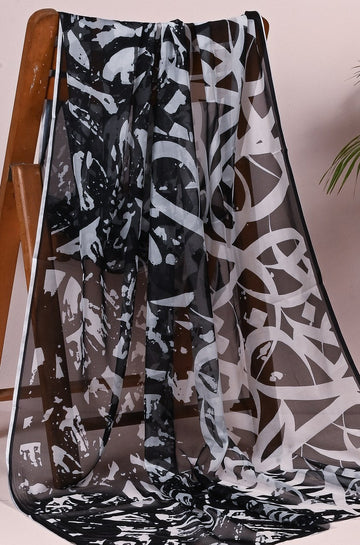 B&W 04 - Silk Dupatta