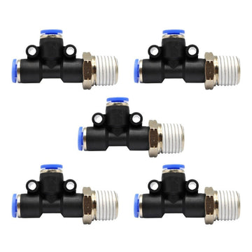 5 Pz Conector/racor Rápido Neumático Tee Lateral 1/4 X 4mm