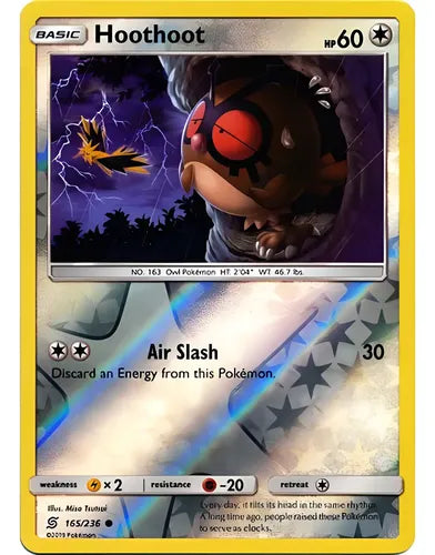 Hoothoot - 165/236 - Common Reverse Holo Pokemon Tcg