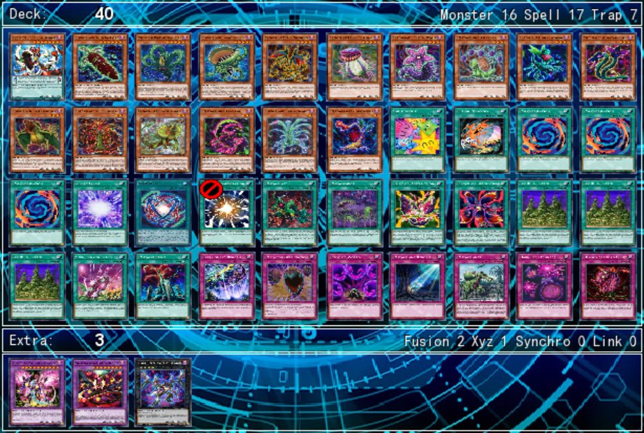 And here is Yuri's deck, featuring cards he gained from absorbing Yuya and Yuto in the last round