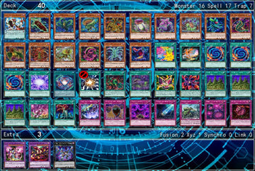 And here is Yuri's deck, featuring cards he gained from absorbing Yuya and Yuto in the last round