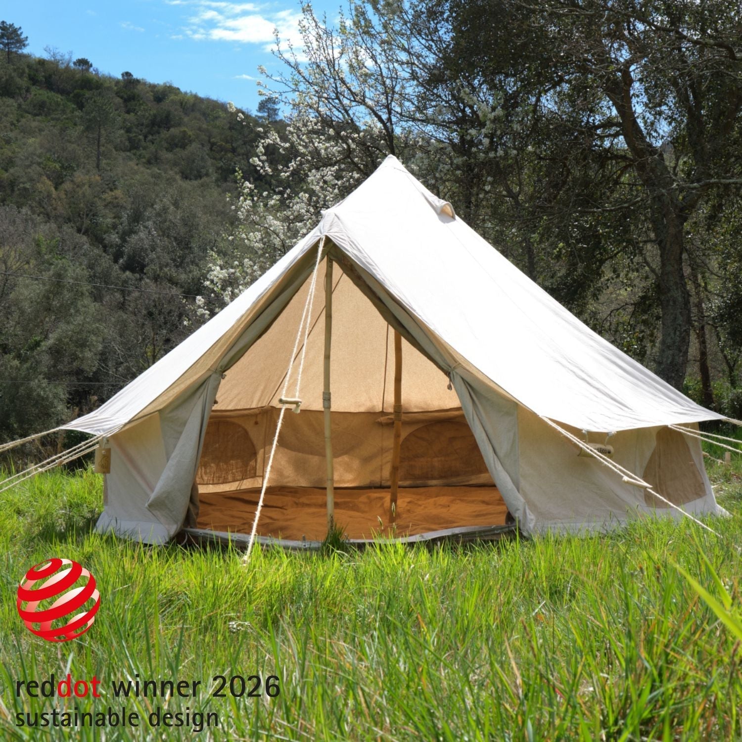 Asgard Eco 12.6 Glampingzelt - 12.6 m² | 6 Personen | Sandshell