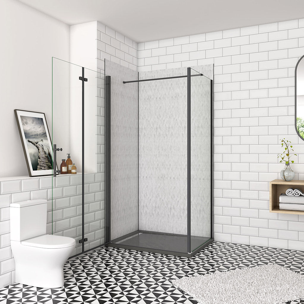 Duschkabinen 185 Höhe Falttür 120 mit Seitenwand 90 cm für badezimmer