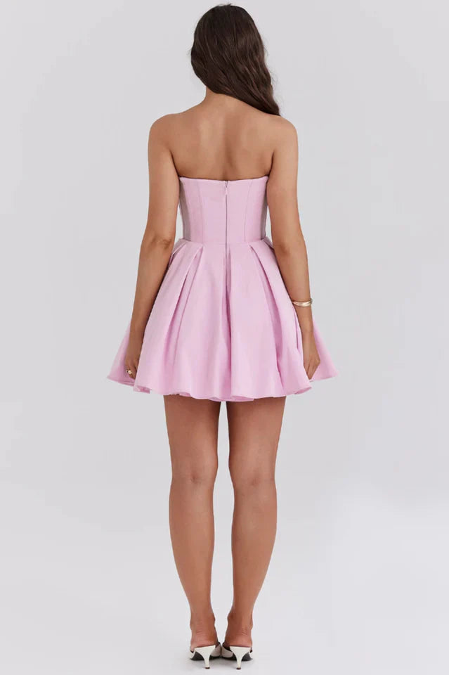 Mar Candy Twill Strapless Mini Dress
