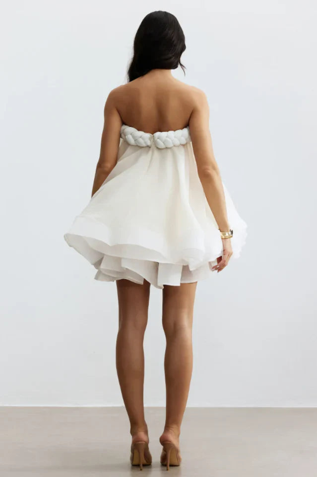 Naomi Twisted Neckline Layered Mini Dress