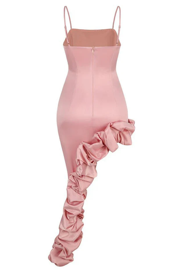 Florence Off Shoulder Asymmetric Ruffle Dress