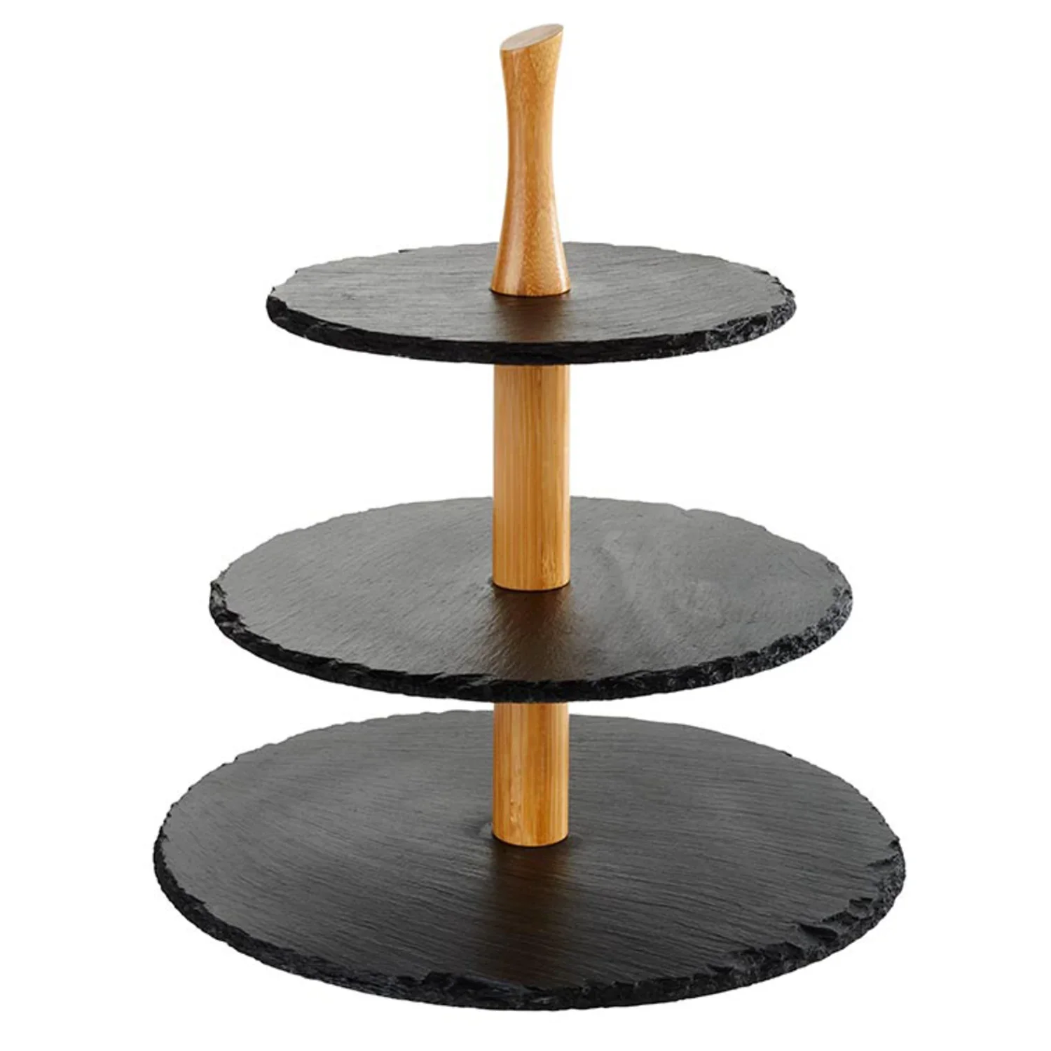 ETAGERE 3 PIANI IN ARDESIA E LEGNO DI QUERCIA ( CM.30 X 34 H)