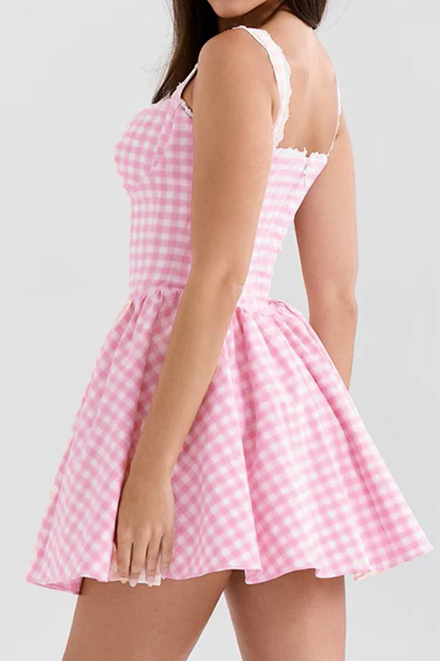 Brigite Plaid Cotton Dress