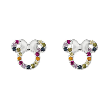 Disney Mickey & Minnie Sterling Silver 925 Rainbow Cz Stud Earrings E906445RZML.PH