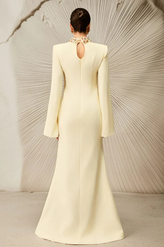 Laksha Cape Sleeve Cutout Maxi Dress