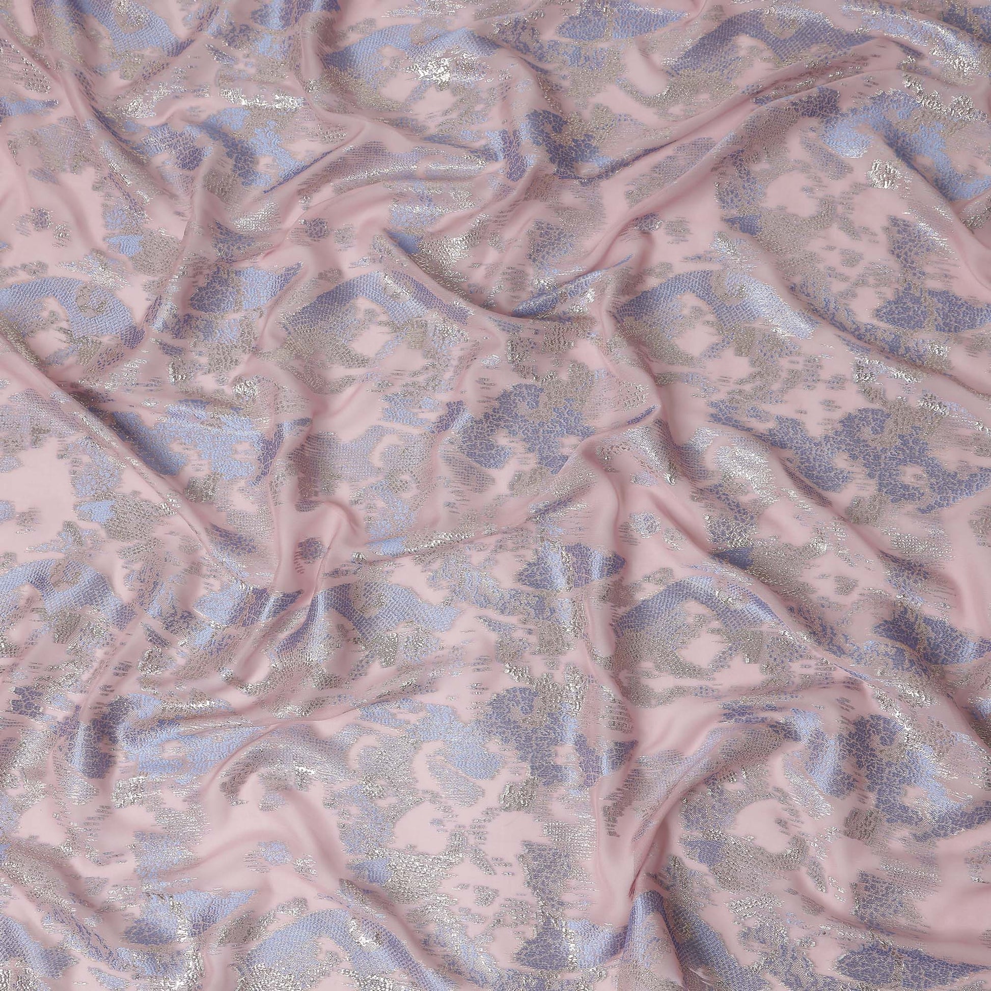 Pink Metallic Silk Chiffon South Korea 110cm