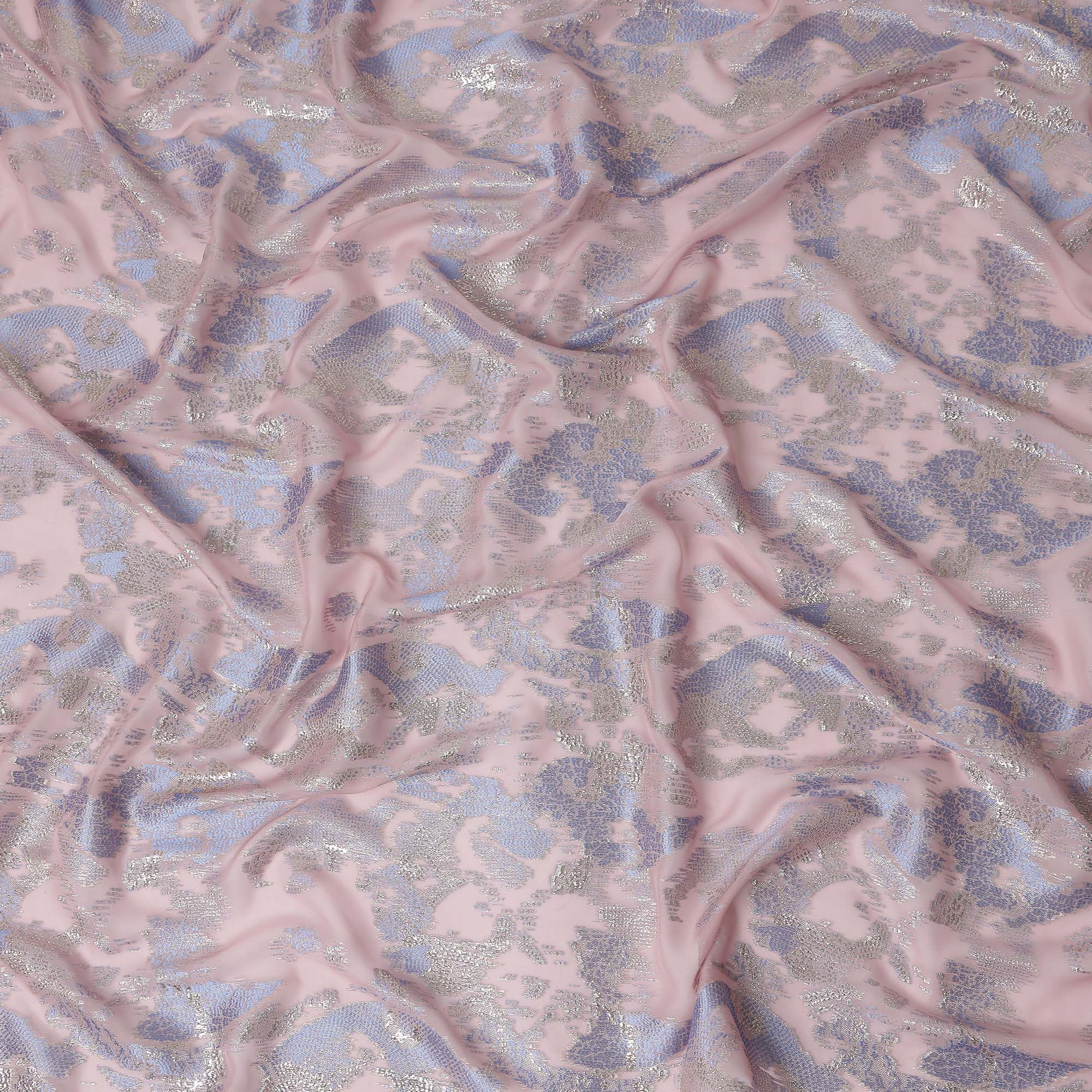 Pink Metallic Silk Chiffon South Korea 110cm