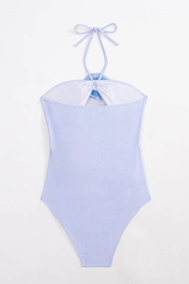 Flower Decoration One Piece Swimsuit