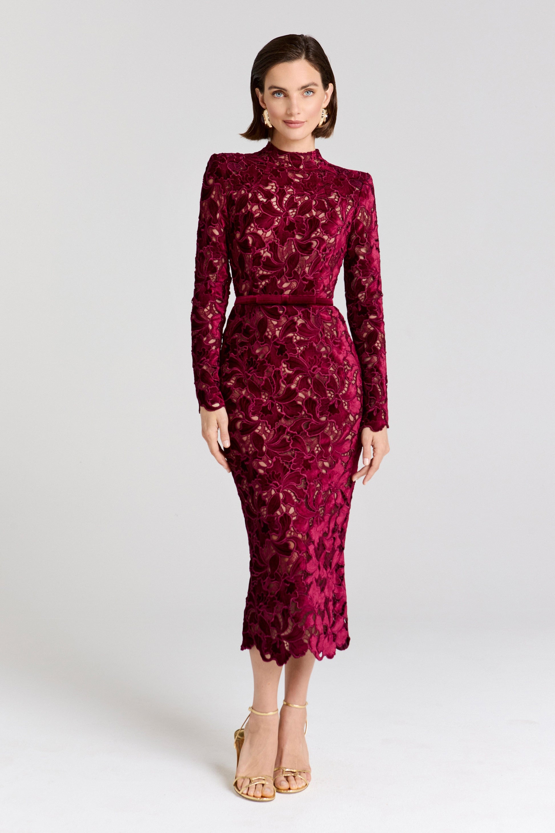 NADINE MERABI Dresses Diane Burgundy Dress
