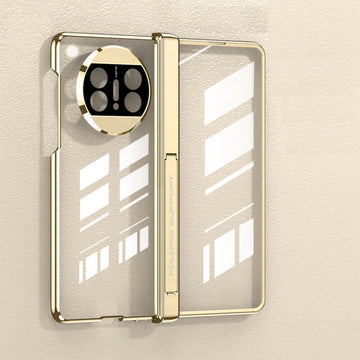 Gold Integrated Hinge Folding Phone Case with Holder for Huawei Mate X3