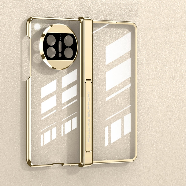 Gold Integrated Hinge Folding Phone Case with Holder for Huawei Mate X3