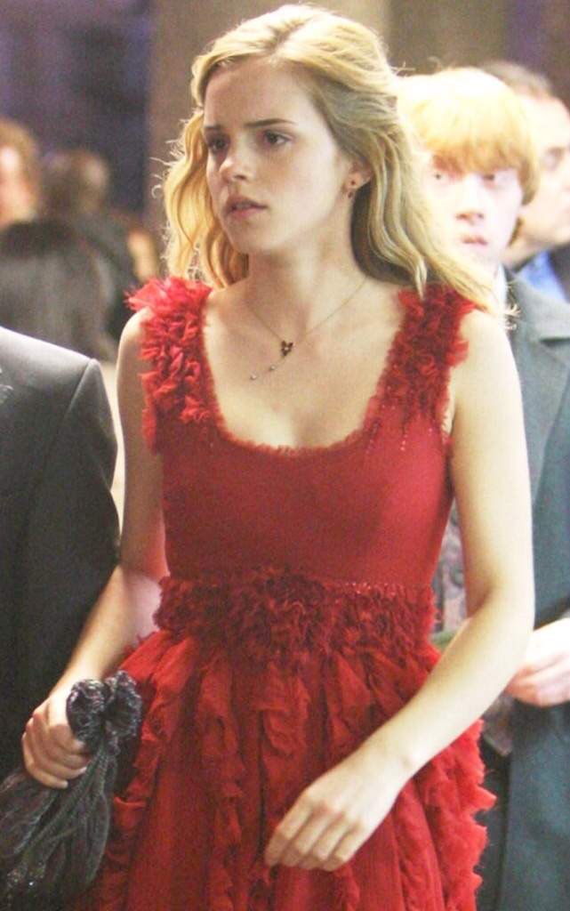 Harry Potter Emma Watson Vestito Rosso Red Dress Worn By Hermione Granger (Emma Watson) In Harry