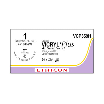 Ethicon Taper Point Vicryl + Antibacterial Suture VCP359H - 36.0 Each - MDL-ETHVCP359H