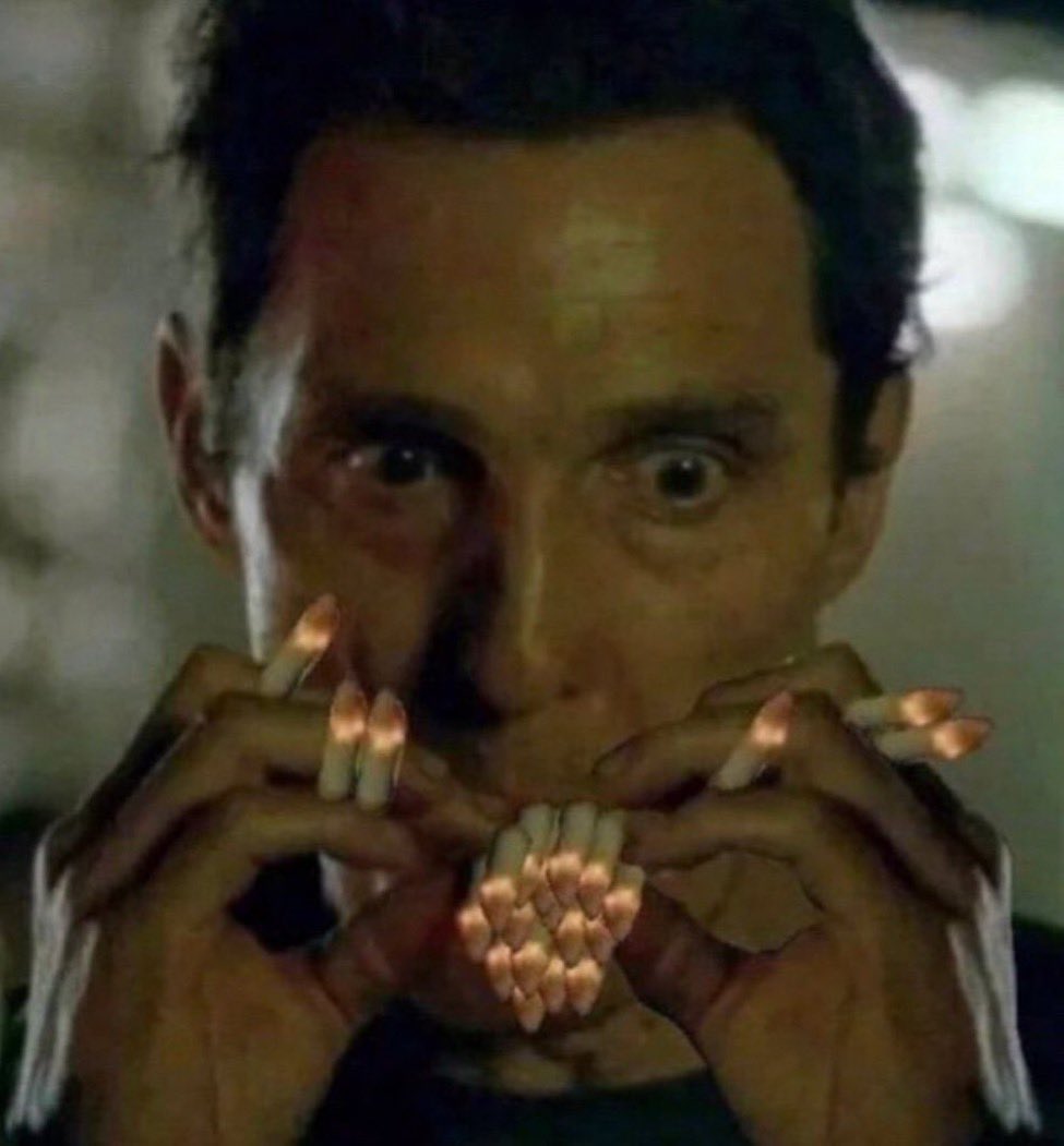 smoking many cigarettes meme matthew mcconaughey true detective smoking as  many cigarettes as possible