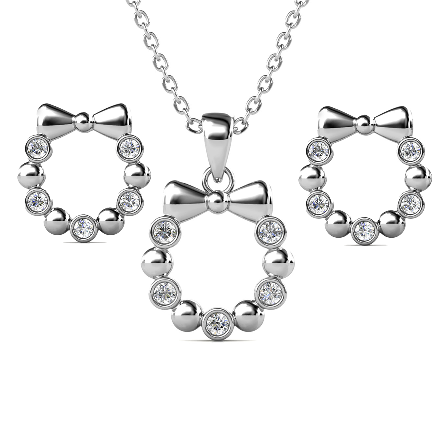 Edith Silver Ribbon Necklace and