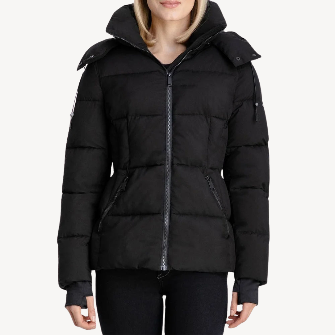 Elarova | Pufferjacke mit Kunstkapuze für Damen