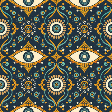 Evil Eye Pattern 8 Quilting Cotton Fabric