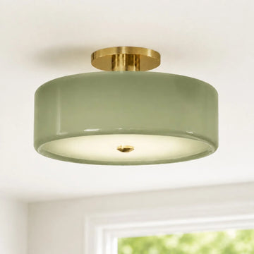 Evron Modern Drum Semi Flush Mount Ceiling Light