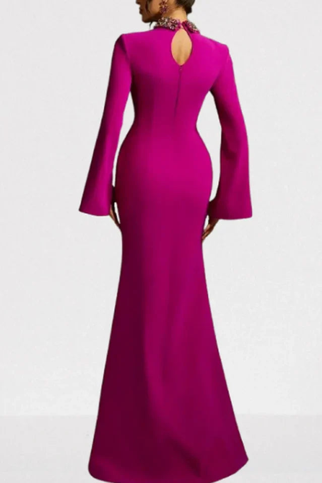 Laksha Cape Sleeve Cutout Maxi Dress